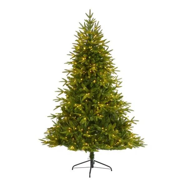 Nearly Natural 6.5 ft. Pre-Lit Colorado Mountain Fir Artificial Christmas Tree with 400 LED Lights