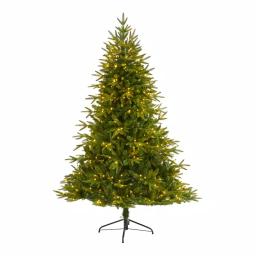 Nearly Natural 6.5 ft. Pre-Lit Colorado Mountain Fir Artificial Christmas Tree with 400 LED Lights thumbnail 1
