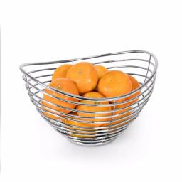 Spectrum Opus Chrome Steel Fruit Bowl - Decorative Countertop Produce & Bread Basket thumbnail 6