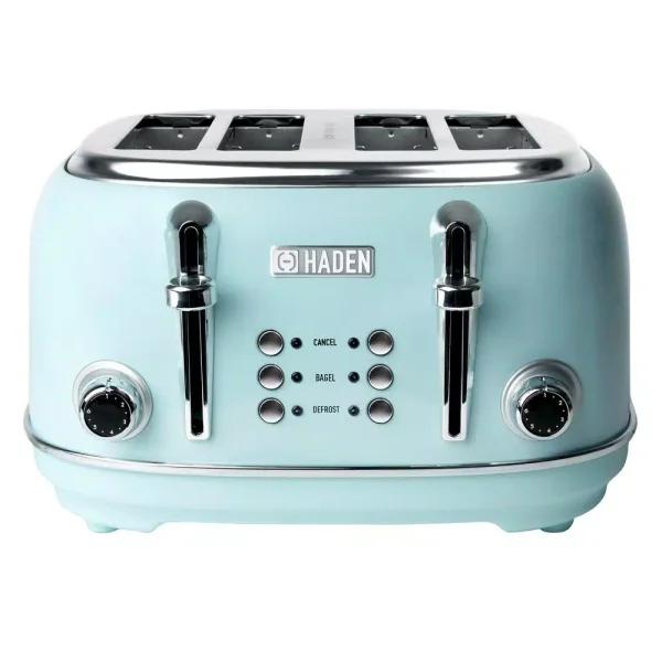 Haden Heritage 4-Slice Retro Wide Slot Toaster, 1500W, Turquoise
