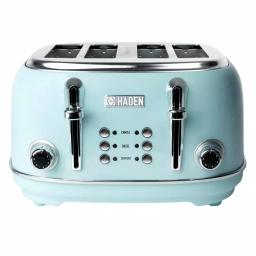 Haden Heritage 4-Slice Retro Wide Slot Toaster, 1500W, Turquoise thumbnail 1