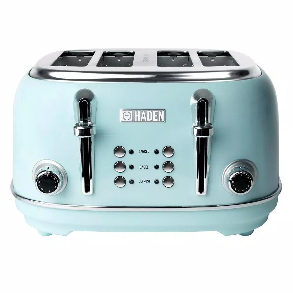 Haden Heritage 4-Slice Retro Wide Slot Toaster, 1500W, Turquoise