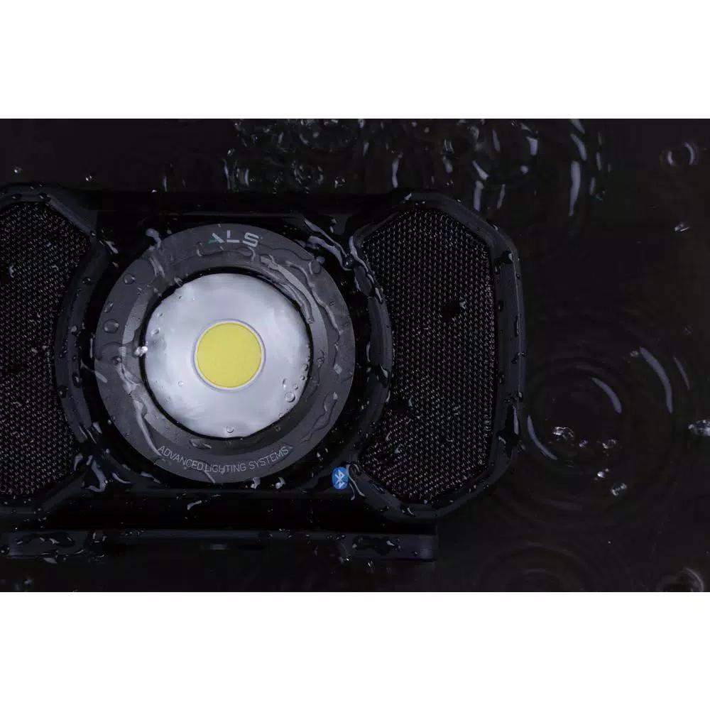 Advanced Lighting Systems 2000 Lumens LED Rechargeable Bluetooth Audio Work Light with Power Bank