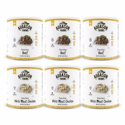 Augason Farms Freeze Dried Meat Variety 6-Pack Bundle - Beef and Chicken thumbnail 1