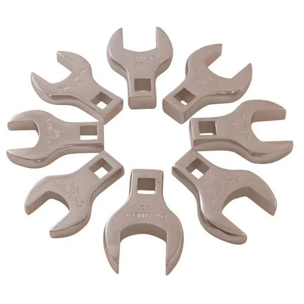 SUNEX TOOLS 1/2 in. Drive Jumbo Metric Crowfoot Wrench Set, 8-Piece Straight Design