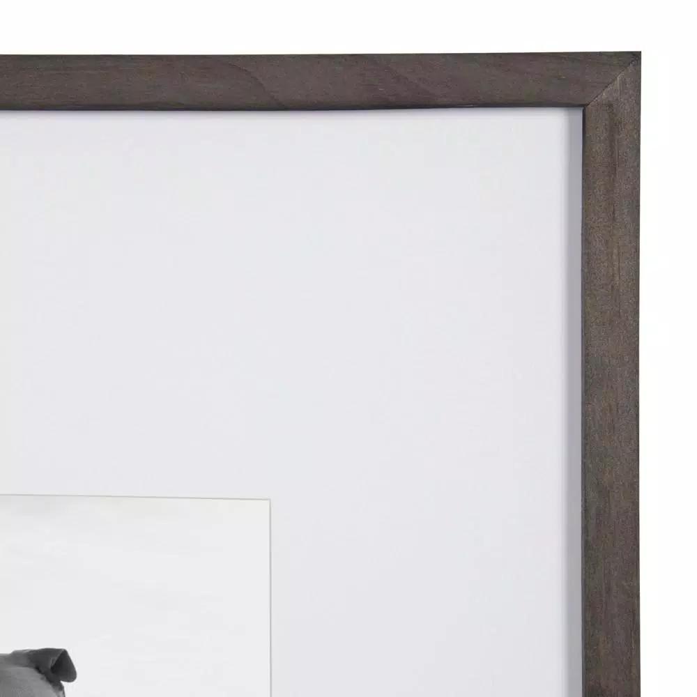 DesignOvation Gallery Wood Picture Frame Set of 2, Gray, 16x20 matted to 8x10