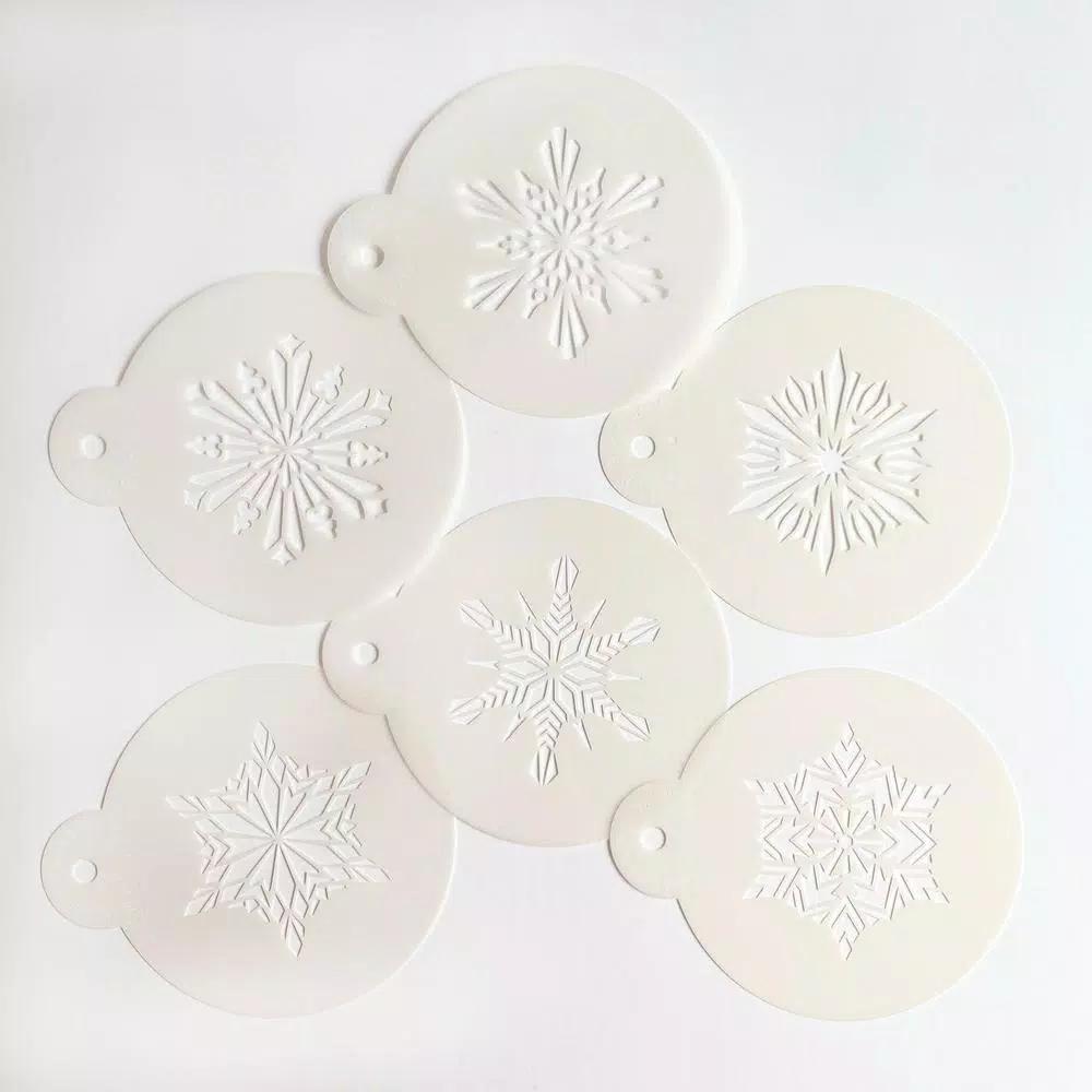 Designer Stencils Crystal Snowflake Cookie Stencil Bundle - 6 Intricate Patterns