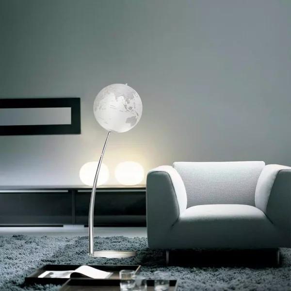 Waypoint Geographic 43 in. Stem Reflection Illuminated Floor Standing Globe with Chromed Steel Stand