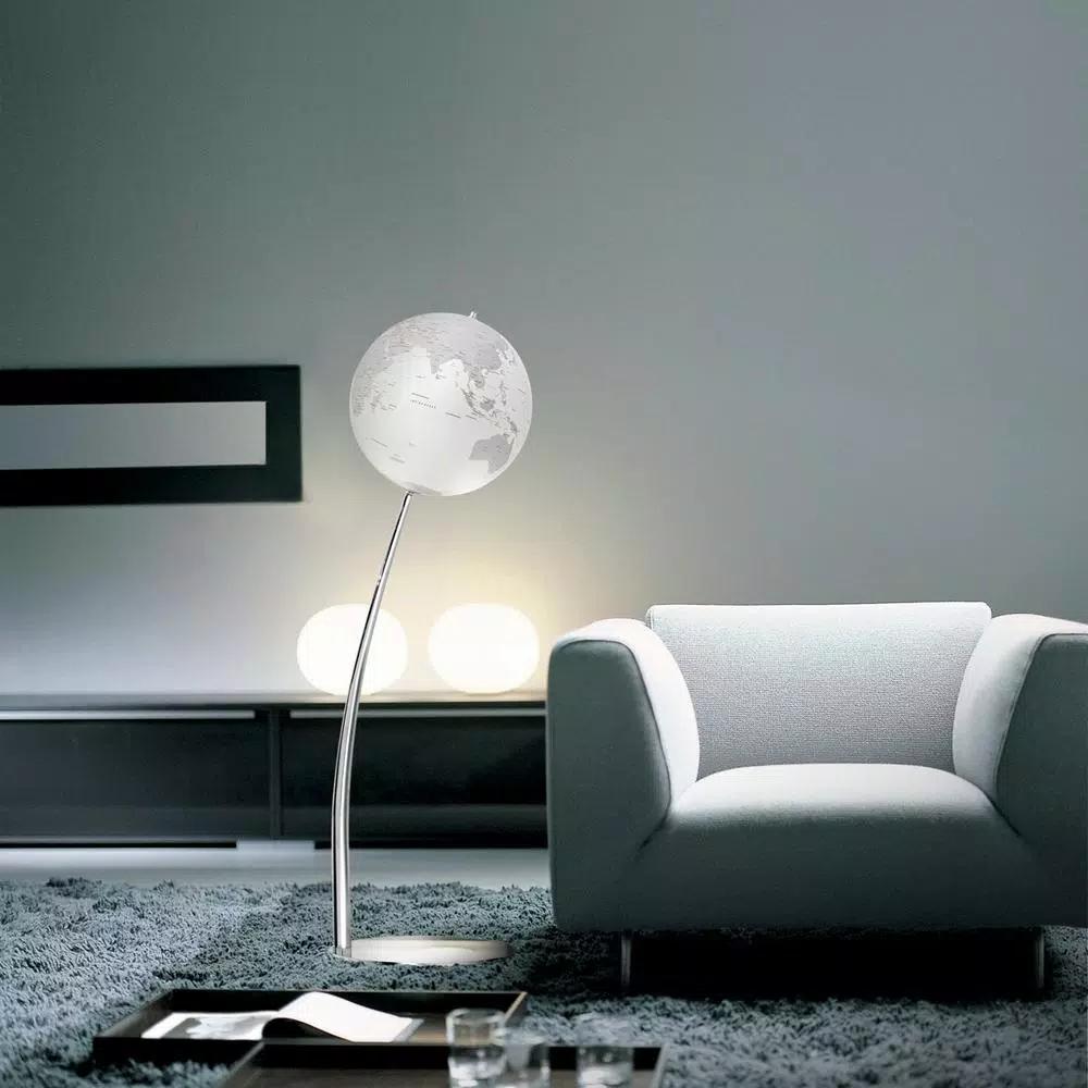 Waypoint Geographic 43 in. Stem Reflection Illuminated Floor Standing Globe with Chromed Steel Stand