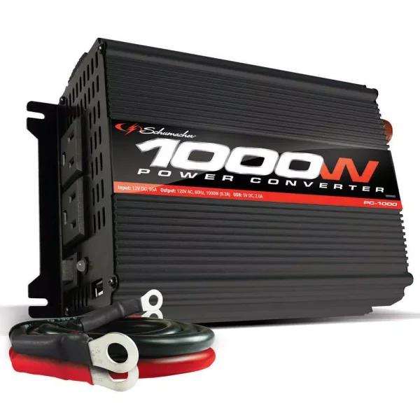 Schumacher 1000W/2000W Peak 12V to 120V AC Power Inverter with USB Port