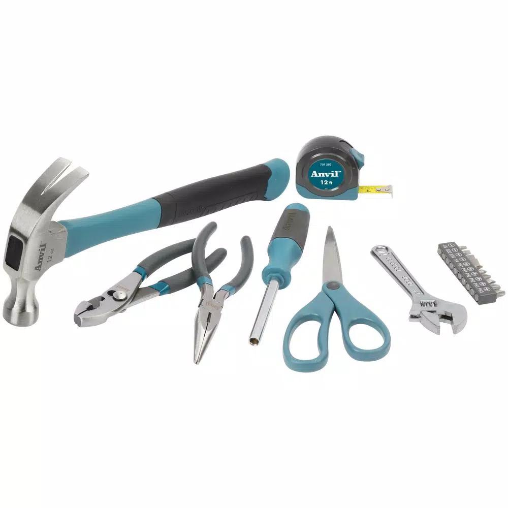 Anvil 17-Piece Homeowner Hand Tool Set with Carbon Steel Construction