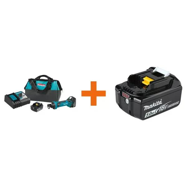 Makita 18V LXT Lithium-Ion Cordless Cut-Out Tool Kit with 5.0 Ah Battery Bonus