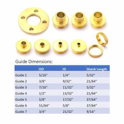 POWERTEC 10-Piece Solid Brass Router Template Guide Bushing Kit with Adaptor thumbnail 4