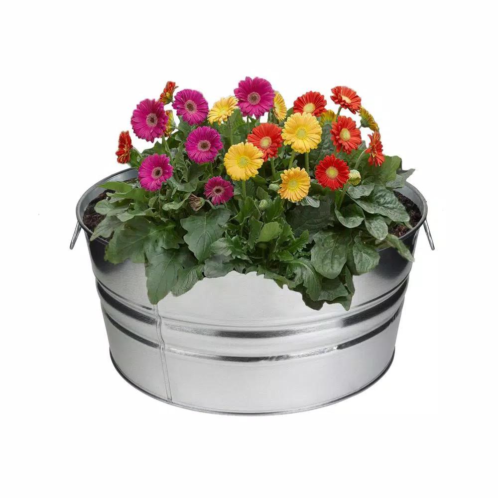 Behrens 11 Gallon Hot Dipped Galvanized Steel Round Utility Tub & Planter