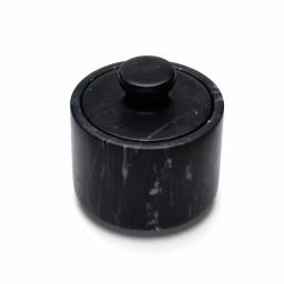 Fox Run Black Marble Salt Cellar with Lid - Elegant Spice and Herb Container thumbnail 1