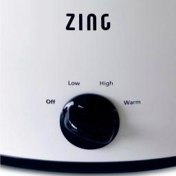 Zing 4 Qt. Oval White Slow Cooker with Glass Lid and Removable Stoneware Insert thumbnail 3