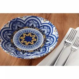 Home Decorators Collection Lisbon 4-Piece Twilight Blue and Mustard Yellow Salad Plate Set thumbnail 4