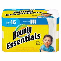 Bounty Essentials Select-A-Size White Paper Towels, 12 Big Rolls thumbnail 4
