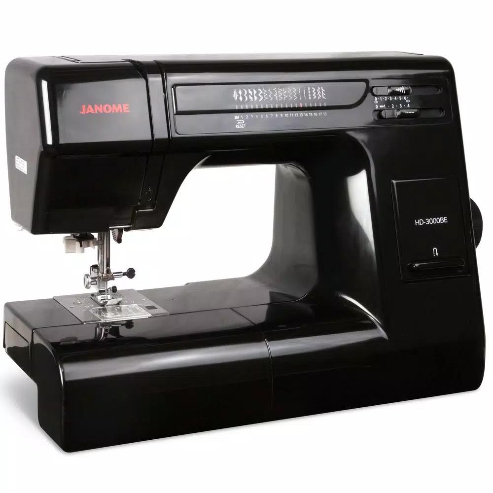 Janome HD3000BE Heavy Duty 18-Stitch Sewing Machine with Quilt Kit - Black Edition