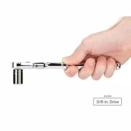 TEKTON 3-Piece Flex Ratchet Set, 1/4 in., 3/8 in., and 1/2 in. Drive, 90-Tooth, 180° Adjustable Head thumbnail 7