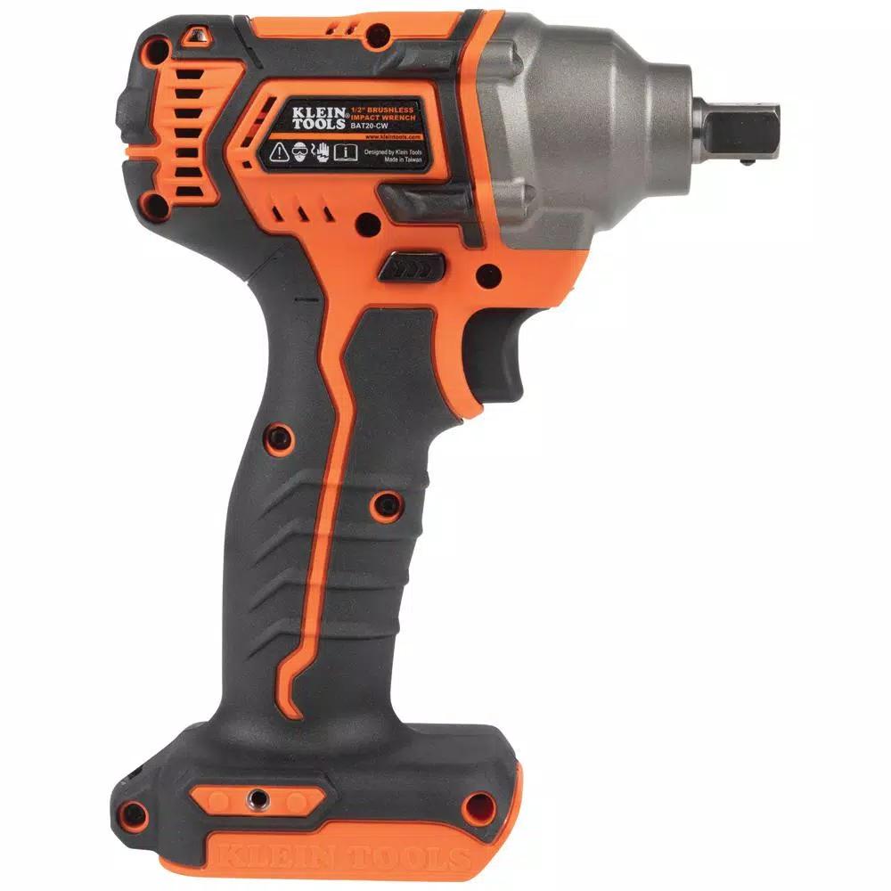 Klein Tools 1/2 in. Compact Impact Wrench, 210 ft-lbs Max Torque, 20V Cordless (Tool Only)
