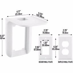 Wasserstein AC Outlet Mount for Google Nest WiFi, Nest Mini, and Nest Hub - Wall Outlet Shelf (2-Pack) thumbnail 5