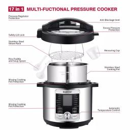 Boyel Living Geek Chef 6 Qt. 17-in-1 Stainless Steel Multi-Use Electric Pressure Cooker thumbnail 7