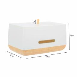 Jiallo European Collection 5-Piece Kitchen Storage Set - White Plastic Canisters & Bread Box thumbnail 2