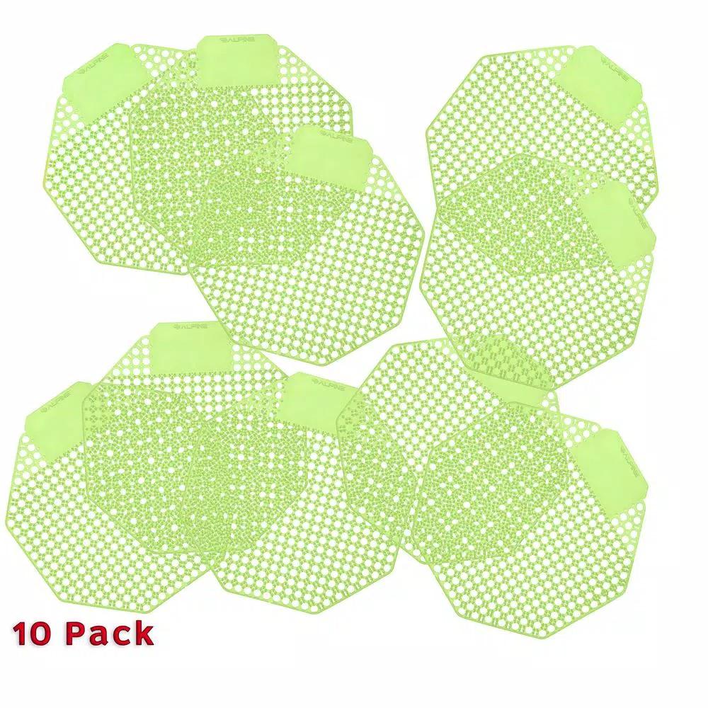 Alpine Industries Cucumber Melon Fragrance Anti-Splash Urinal Screens, 10-Pack