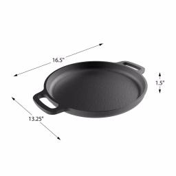 Classic Cuisine 13.25 in. Pre-Seasoned Cast Iron Pizza Pan thumbnail 3