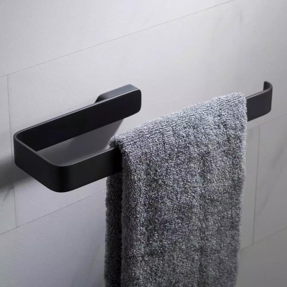 KRAUS Stelios Matte Black Solid Brass Hand Towel Ring