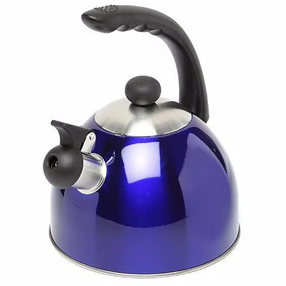 Creative Home Rhapsody 2.1 Qt. Stainless Steel Whistling Tea Kettle, Metallic Blue