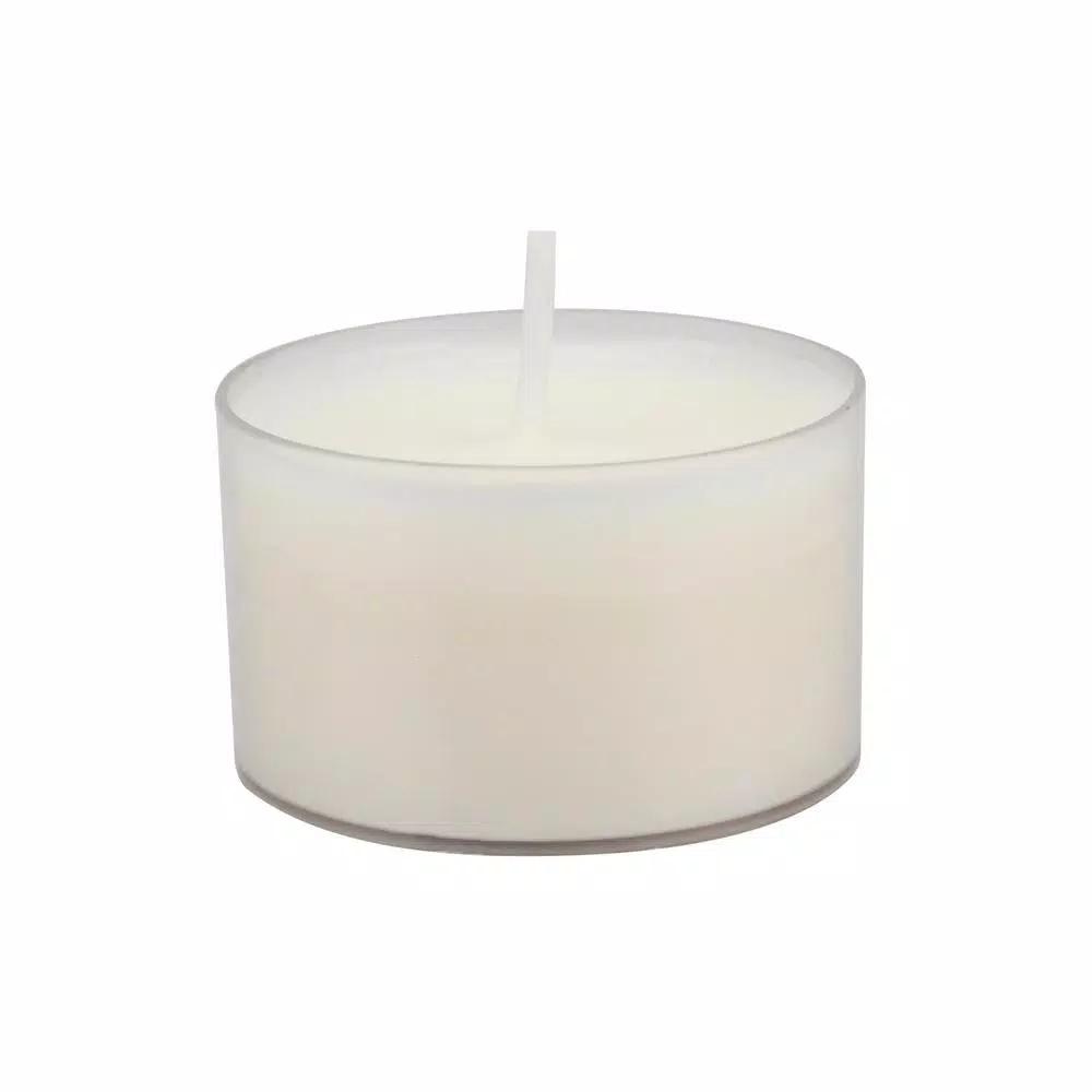 Stonebriar Collection Stonebriar Unscented White Paraffin Tealight Candles, Clear Cup, 48-Pack
