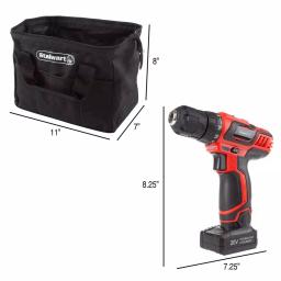Stalwart 20V Lithium-Ion Cordless 3/8 in. Drill/Driver Kit with 122-Piece Accessory Set thumbnail 2