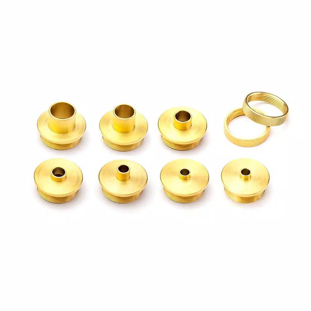 POWERTEC 9-Piece Brass Router Template Guide Bushing Set with Carrying Case