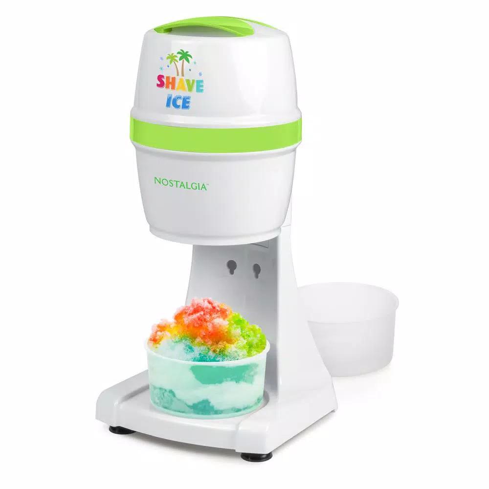 Nostalgia Snow Cone Maker and Shave Ice Machine, 50W, White