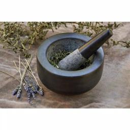 Fox Run 7 in. Black Granite Mortar and Pestle Set thumbnail 4