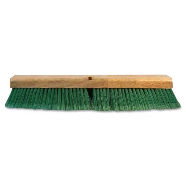 ProLine 24 in. Green Flagged Recycled PET Plastic Push Broom Head with Hardwood Block