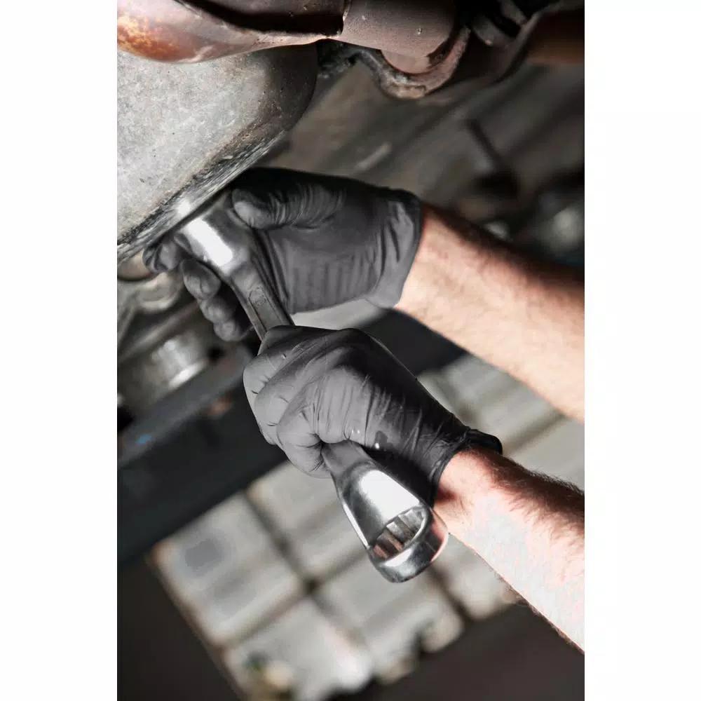 Unbranded Grease Monkey 40 Count Black Disposable Nitrile Gloves, Large, Latex-Free