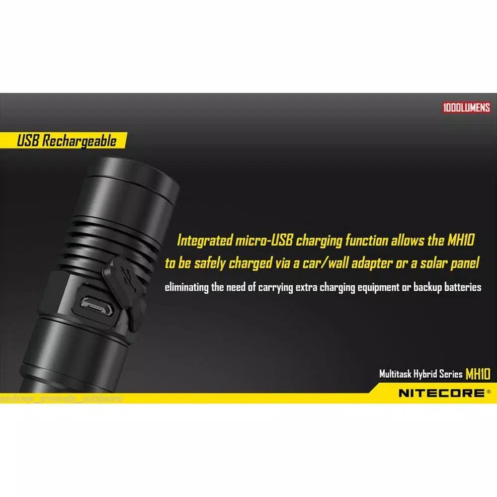 NITECORE MH10 Multitask Hybrid Series 1000 Lumens LED Rechargeable Flashlight
