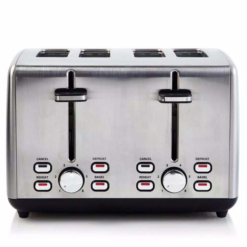 Professional Series 4-Slice Stainless Steel Wide Slot Toaster with Independent Controls