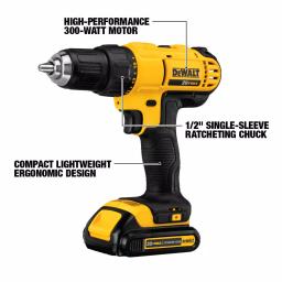 DEWALT 20V MAX Cordless 1/2 in. Drill/Driver Kit with 3 Batteries and Charger thumbnail 2