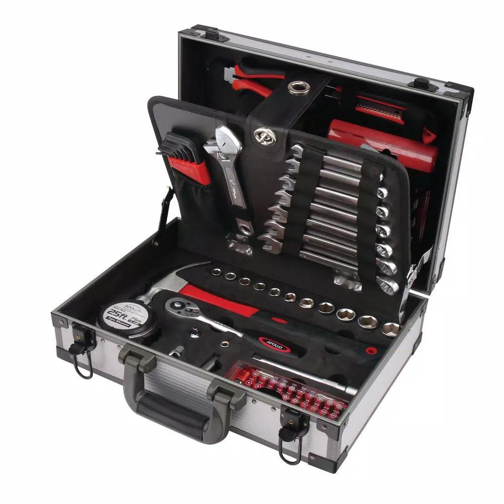 Apollo Tools 96-Piece Deluxe General Tool Kit with Aluminum Carrying Case
