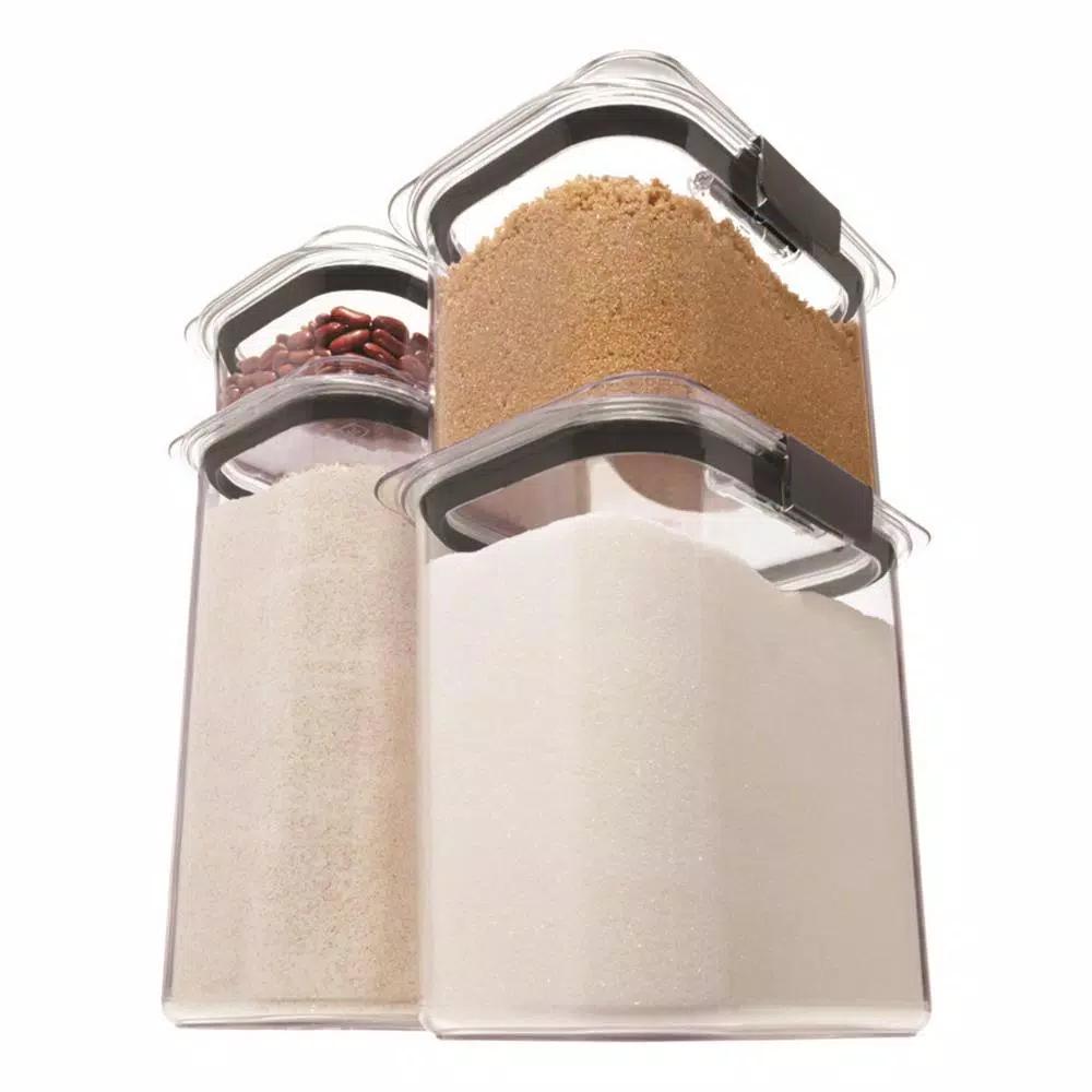 Rubbermaid Brilliance 4-Piece Food Storage Container Set, BPA-Free Plastic, Leak-Proof