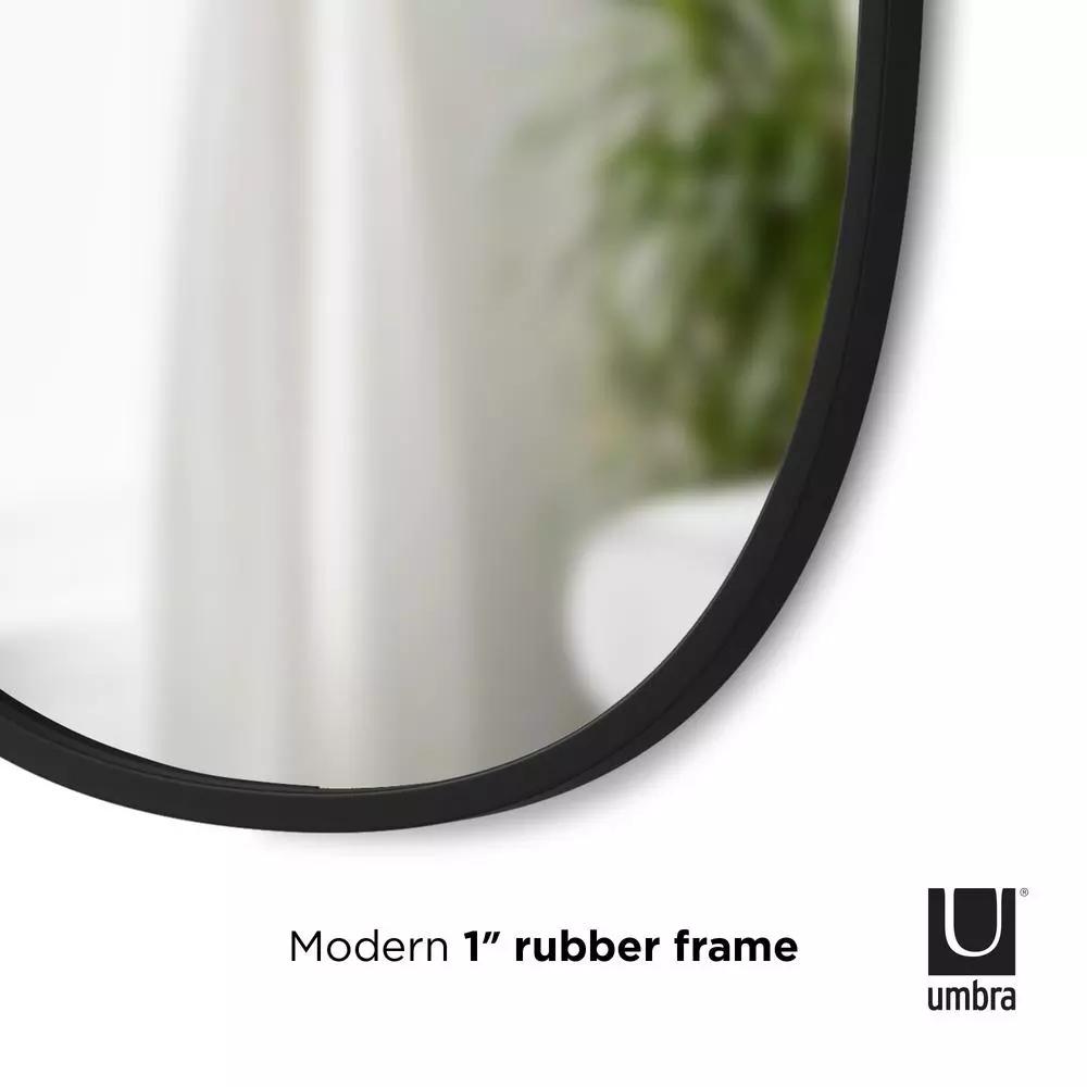 Umbra Hub 24 x 18 in. Oval Modern Framed Wall Mirror - Black