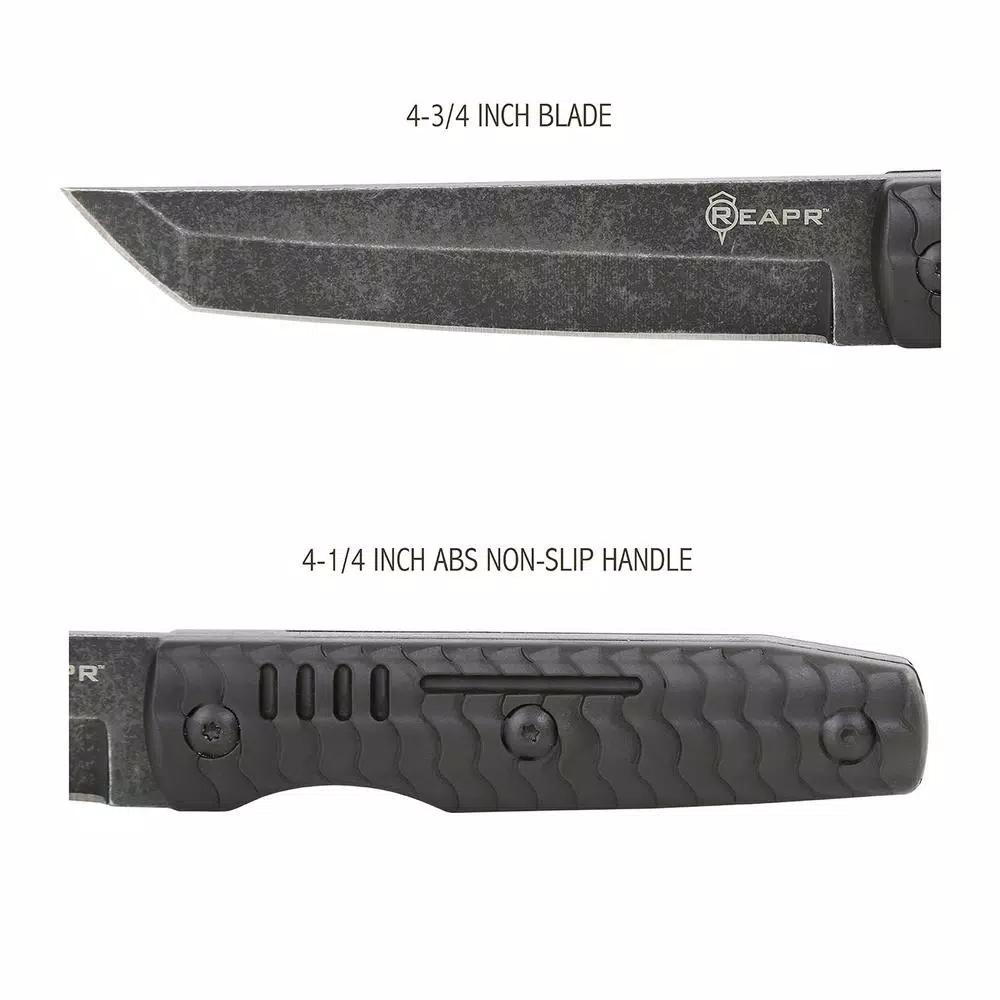 Sheffield REAPR TAC Tanto Knife Set - 2-Piece Fixed Blade and Folding Knife Set
