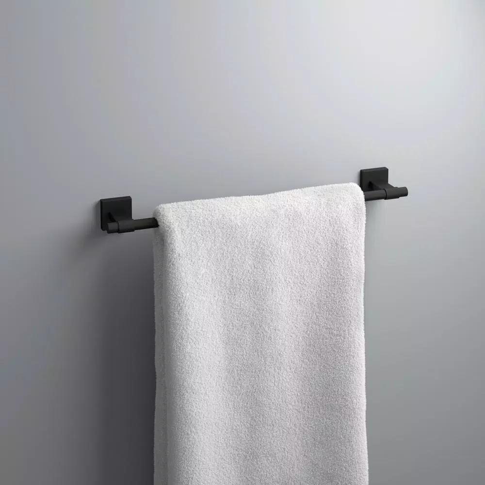 Franklin Brass Maxted 18 in. Single Towel Bar, Matte Black Zinc Die Cast