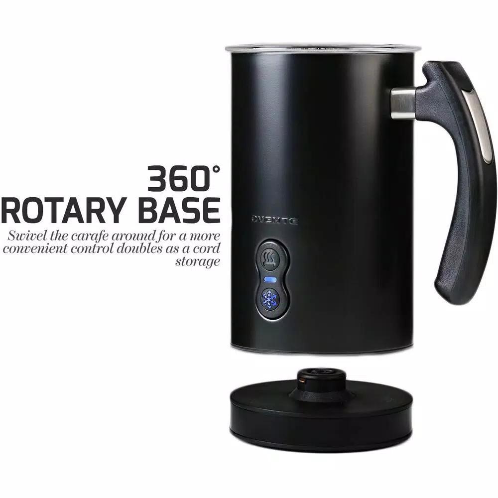 Oventes FR3608 Deluxe Electric Milk Frother and Steamer, 8 oz, Black