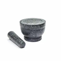 Fox Run 5.5 in. Granite Mortar and Pestle Set, Gray Stone Kitchen Accessory thumbnail 2