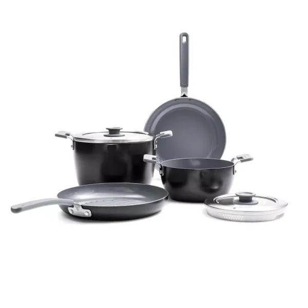 GreenPan Levels Essential 6-Piece Aluminum Ceramic Nonstick Cookware Set, Gray